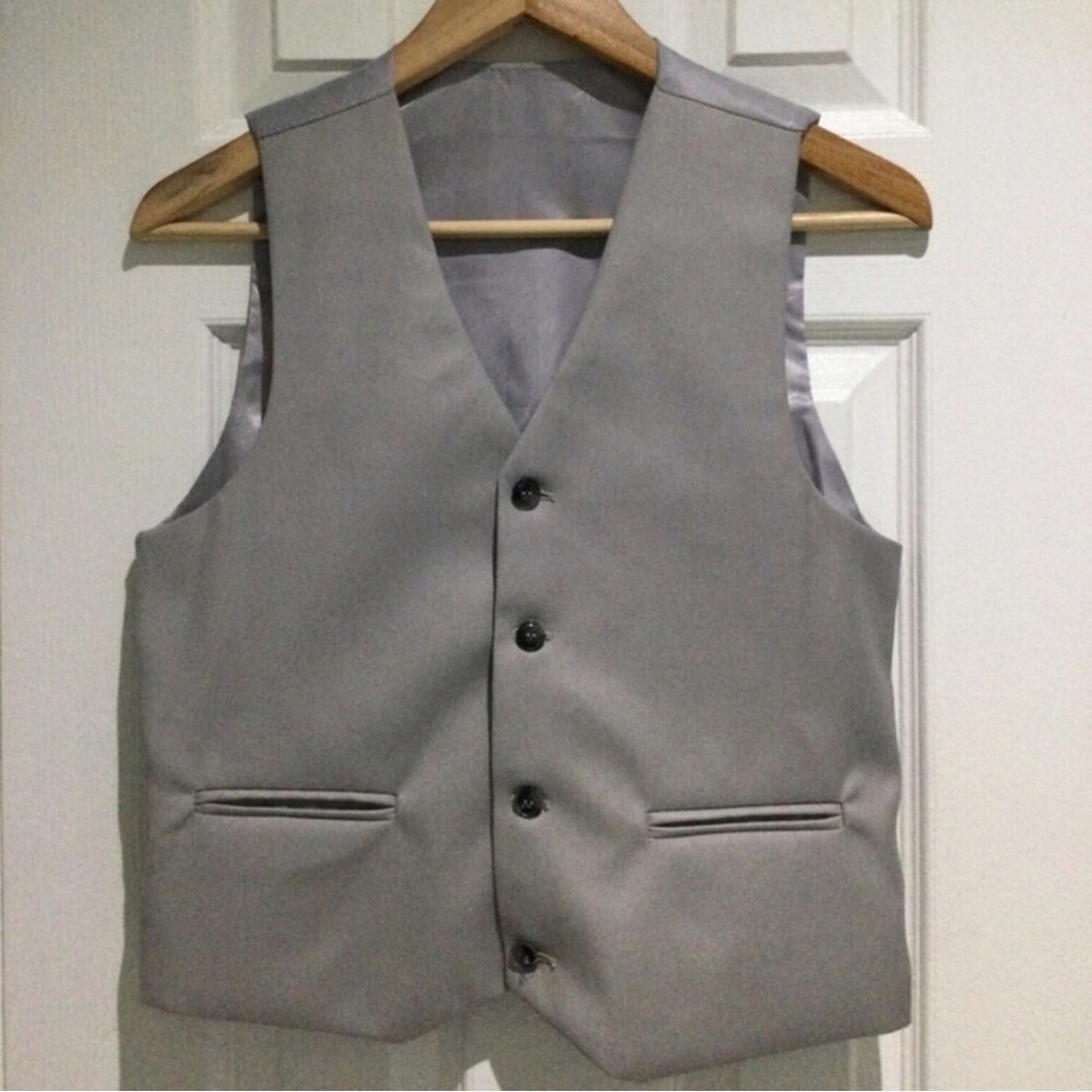 Mini World Boys Light Gray Formal Vest
